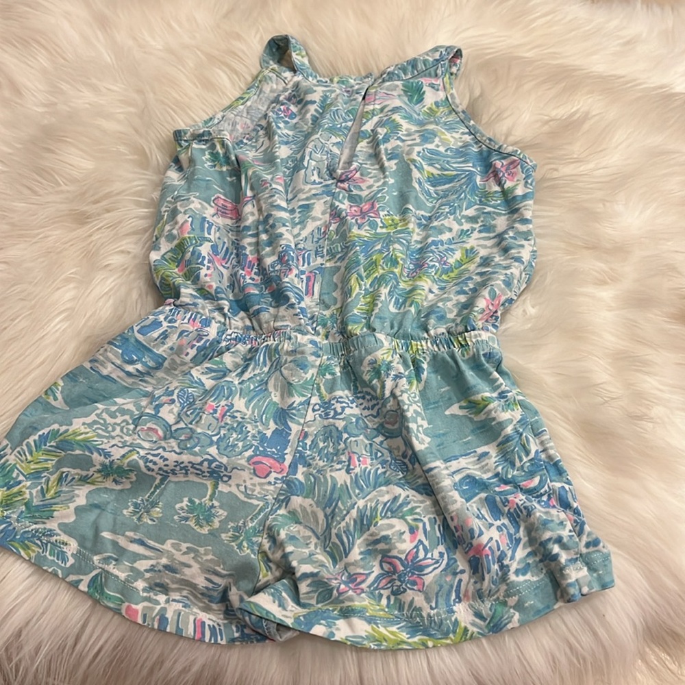 Lilly Pulitzer Aqua Blue Romper with Lace Detail - Picture 5 of 6